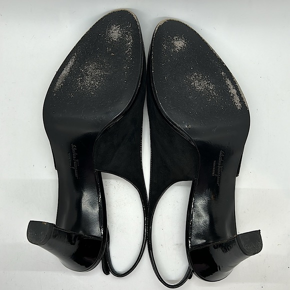 Salvatore Ferragamo Sexy Black Suede Peep Toe Heel Sandals Shoes **Size 9** 🔥🔥 - Picture 7 of 7